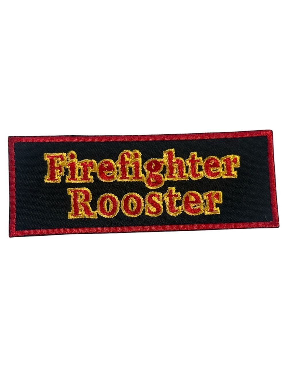 Firefighter Rooster Embroidered Iron On Tag Patch
